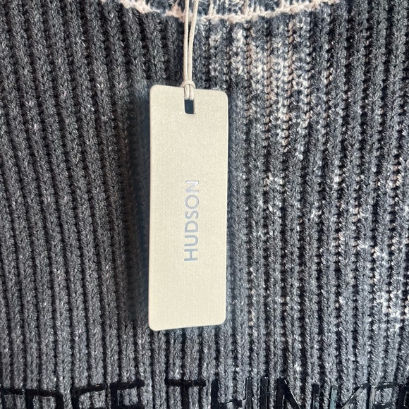 Hudson free thinkers distressed two tone ribbed sweater men’s medium NWT - Picture 7 of 11